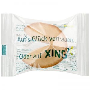 Glückskeks Xing in transparenter Folie